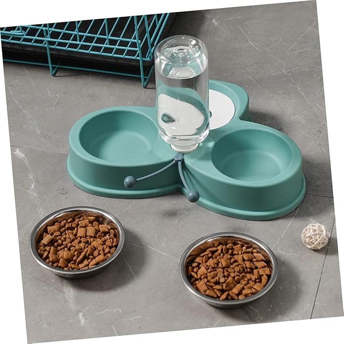 Automatic Waterer Feeder Dog Cat Food Dispenser Elevated Tilted Pet Supplies