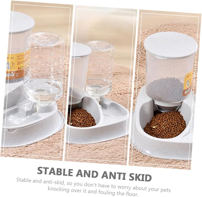 YARNOW Large Capacity Automatic PET Feeder and Water Dispenser for Dogs and Cats 2-in-1 Gravity Bowl Adjustable Flow and Material