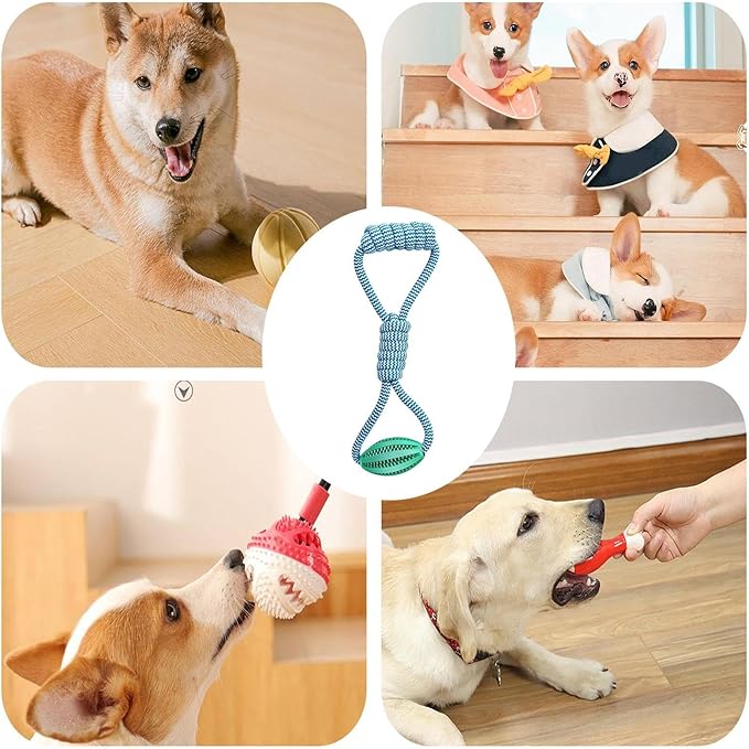 Dog Rope Ball Toy - Large Breed Dog Toy | Pet Interactive Rope Ball | Ropes Balls Dogs Large Breed | Interactive Food Dispenser String | Cotton Knot, Pet Chew Supplies for Easy Throwing
