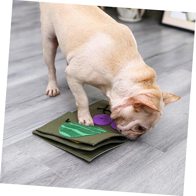 Snuffle Dog Toy for Interactive Nose Work Pet Food Dispensing Polar Fleece Material Engaging Training Mat for Dogs and Puppies Fun Playtime