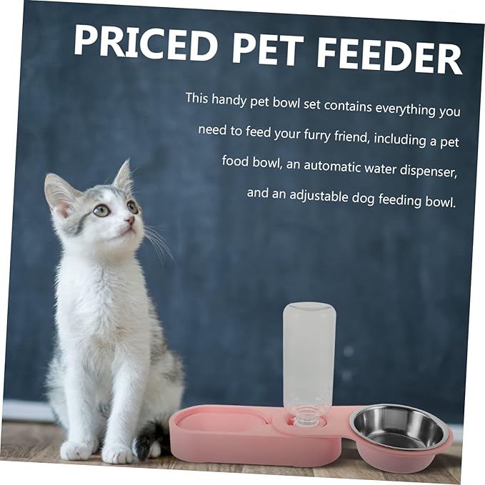 Kisangel Automatic Pet Water Dispenser with Dual Bowls Rotatable Corner Folding Feeder for Cats and Dogs Fresh Water Supply