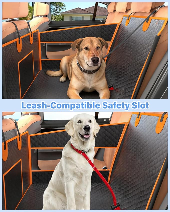 Dog Car Seat for Large Dogs, Back Seat Extender for Dogs, Foldable Pet Car Seat with Waterproof Oxford Fabric and Non-Slip Bottom, All-Around Protection and Strong Support