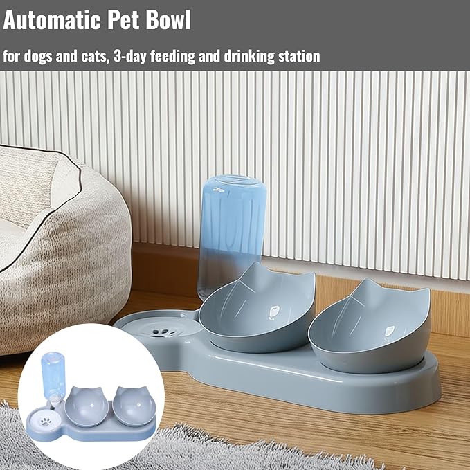 Automatic Pet Bowl for Dogs and Cats with Water Dispenser - 3-Day Feeding and Drinking Station for Home, Store, Boarding, and Travel