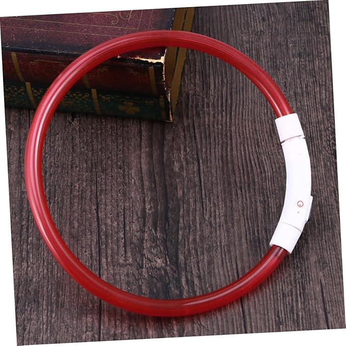 ibasenice LED Dog Collar Rechargeable Glowing Pet Collar for Night Safety Red Durable Energy Saving Design and Flexible for Dogs
