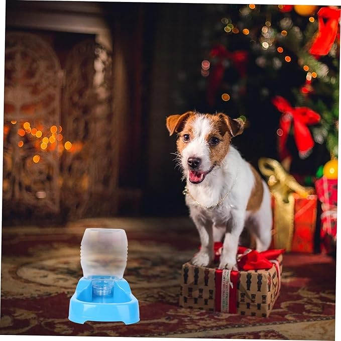 Blue Pet Water Feeder Bowl Creative Automatic Drinking Tool for Dogs and Puppies Stable Design for Home Use Smooth Surface for Easy Cleaning