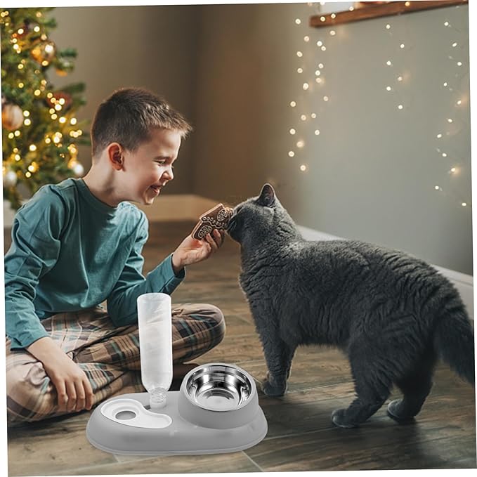 Automatic Feeder Multi-Function Food Bowl Transparent Water Container for Easy Monitoring Pet Supply for Home Use and Healthy Growth