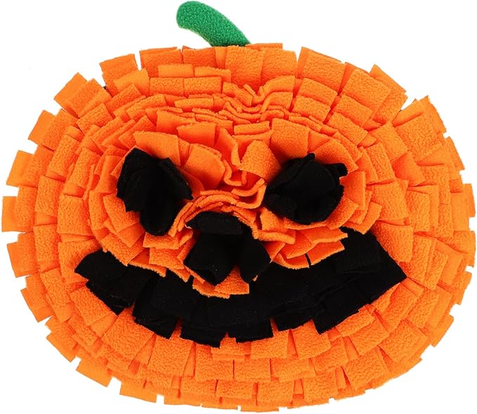Pumpkin Snuffle Mat for Dogs Interactive Pet Enrichment Toy Slow Feeder Bright Design Mental for Large Breeds and Cats