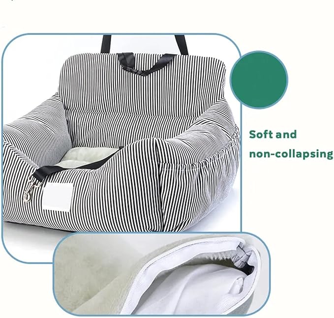 Dog Car Seat Soft Pet Booster Seat Pet Travel Carrier Bed for Small and Medium Pets with Safety Tethers Washable Dog car Bed Dual-use for car and Home