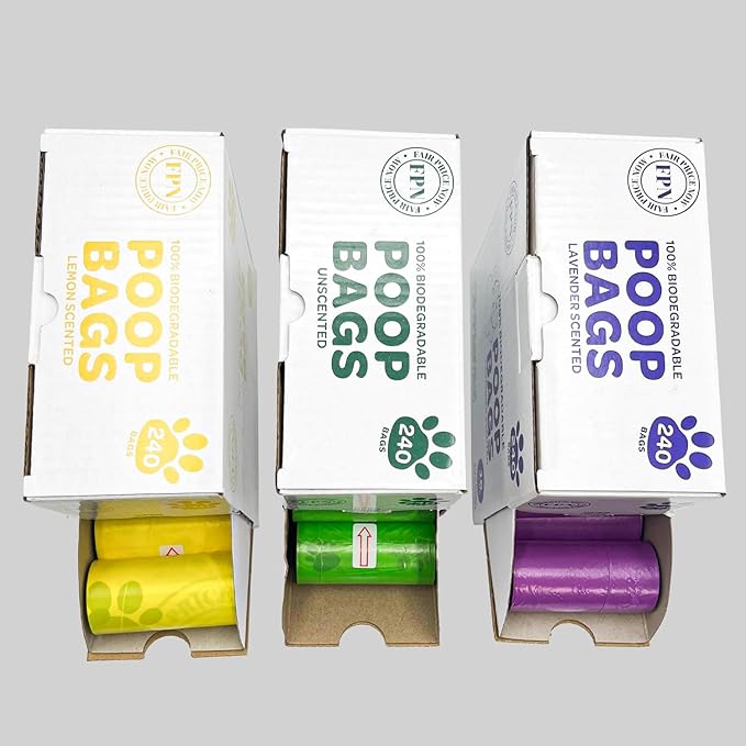 FPN Dog Poop Bags – 16 Rolls - 240 Bags, 13″ x 9″, Fits Most Dispensers – Biodegradable, Leak-Resistant & Earth-Friendly Pet Waste Bags (Unscented)