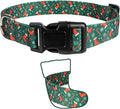 Christmas Dog Collar, Adorable Stocking Pattern Christmas Collar for Medium to Large Dogs - Comfortable & Cute Xmas Dog Collars, M