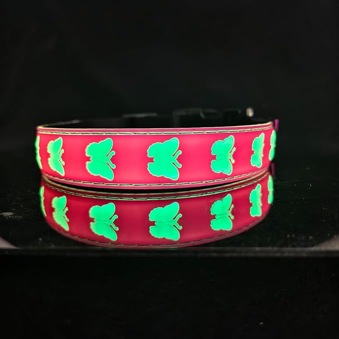USB-C led Light up Dog Collar, 3D Design Comfortable and Soft Material,Multicolored Lighting，Night Dog Collar (BT-PING, XS(7.87-11.8"))