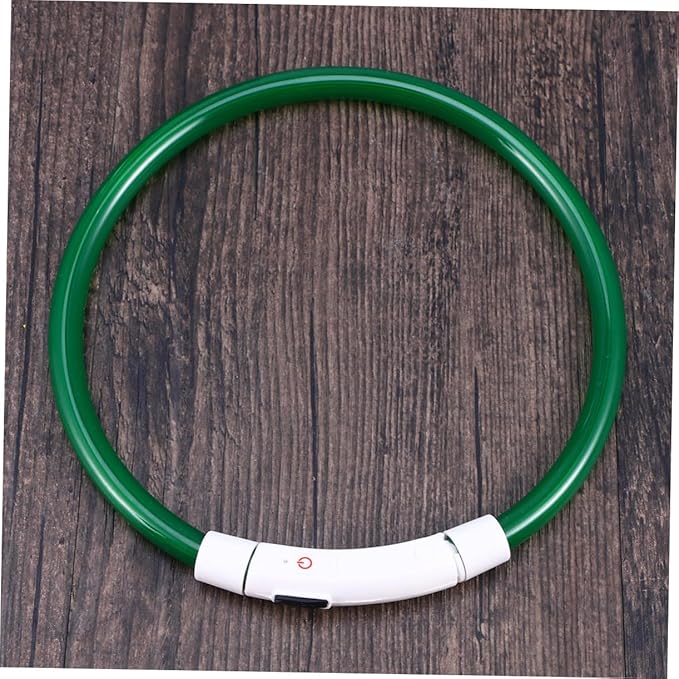 POPETPOP Glowing Led Dog Collar Rechargeable Silicone Pet Collar Night Safety Accessory