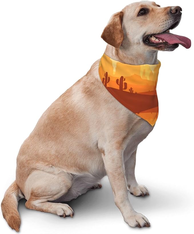 Western Dog Bandanas, Cartoon Cowboy Dog Scarf, Accessories Puppy Kitten Party Festival and Daily Wearing,West Cowboy Accessories Party Cosplay (Golden)