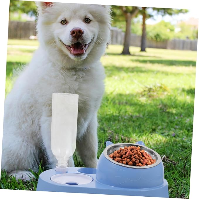 Automatic PET Feeder and Water Dispenser Set for Dogs and Cats Detachable Dual Bowls for Food and Water Suitable for Puppies and Small Pets Easy to Clean