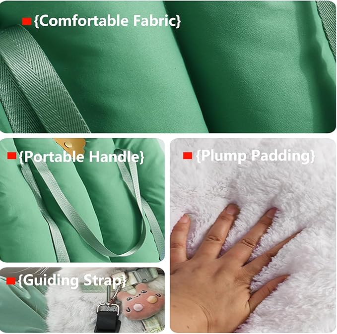 Pet Car Seat,Dog for Small Dogs Or Cats,Car-Mountable and Handheld 2-in-1 Portable Cat House,Small Pets Travel Carrier Bed with Anti-Escape Rope Dog(Color:Green)