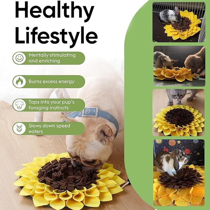 Snuffle Mat for Dogs Feeding Mat Flower Encourages Natural Foraging Skills Dog Toys Dog Treat