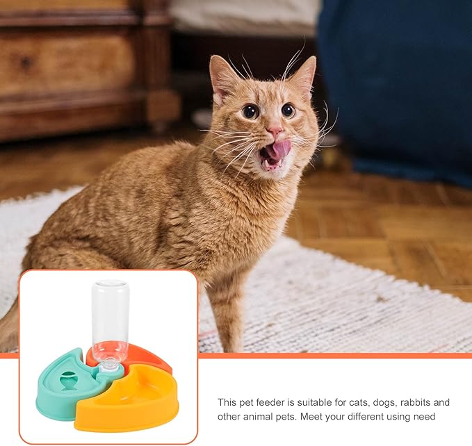 Artibetter Pet Feeder Automatic Dry and Wet Food Separation Bowl with Water Feeder for Cats and Dogs Cage Hanging Pet Food Dish for Indoor Feeding