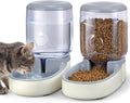 2 Pack Automatic Cat Feeder and Water Dispenser Pet Feed Bowl Dog Gravity Food Feeder and Waterer Set for Small Medium Pets Puppy Kitten 1 Gallon