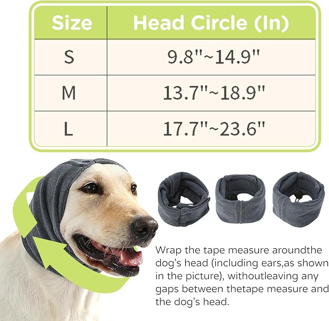 Dog Reducing Noise Hoodies - Ear Covers for Bath, Thunderstorms & Anxiety Relief - Warm, Windproof Ear Cover Hat