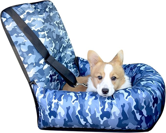 Dog Car Seat for Small Dogs Washable Portable Pet Booster Car Seat Travel Bed with Clip-On Safety Leash,Non-Slip Waterproof Carrier Doggie Booster Cage