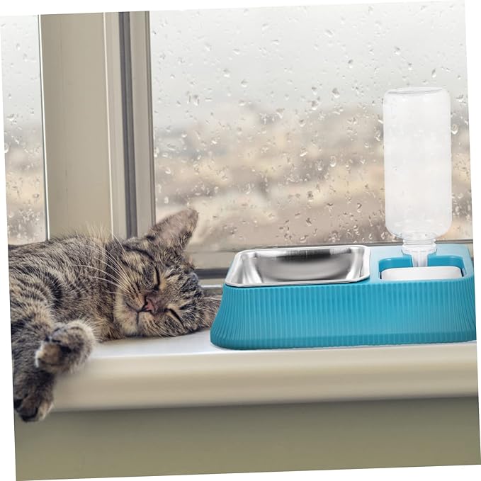TOYANDONA Pet Feeder Detachable Dog Bowl with Non Slip Base Automatic Water Dispenser for Cats Dogs and Rabbits Easy to and Replace for Indoor Use