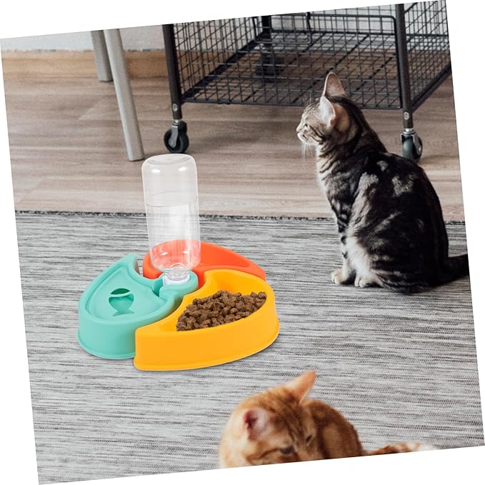 GANAZONO Dry Wet Food Separation Bowl Automatic Pet Feeder Detachable Water Bottle Suitable for Cats Dogs and Small Animals Easy to Capacity for Multi-pet Households