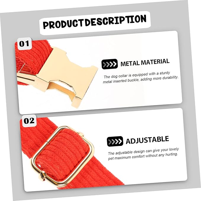 Adjustable Simple Design Dog Collar with Metal Buckle Soft and Comfortable Pet Neck Chain for Dogs for Daily Wear Parties and Photos