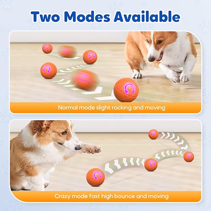 Upgraded Interactive Dog Ball, 2025 New Activated Automatic Rolling Balls for Dogs, Self Moving Vibrating Smart Jumping Bouncing and Rotating Pets Toy to Keep Them Busy (HOT - 2PC)