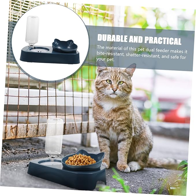Stable PET Water Bowl and Feeder Spill Cat and Dog Drinking Dispenser Sturdy Non-Slip Design for Indoor Use Automatic Watering Bowl