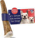 Devil Dog Pet Co. Elk Antlers for Dogs, Small 4"+, 1 Pack, Grade A Long Lasting Chew for Aggressive Chewers, Premium USA Naturally Shed Antler – Healthy, No Odor, Durable Dog Chew