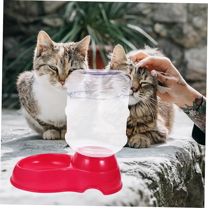 Happyyami Pet Food Bowl Drinking Fountain Feeding Device Drinking Water Basin Water Bowl