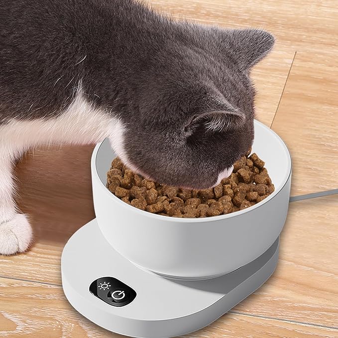 Heating Dog Bowl - Thermostatic Control Heated, Cat Ceramic Bowls, Winter Warm Pet Dish | Outside in Winters Cold Weather for Outside in Winter Cold Weather