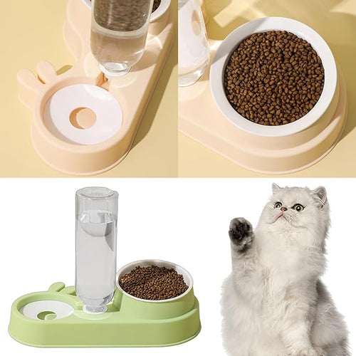 2 in 1 Dogs Feeders Automatic Cats Food Water Bowl Waterer Double Large Capacity Double Bowl Pet Supplies Pet and Water Dispenser Set