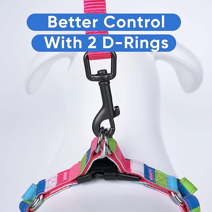 Pawtitas Personalized Dog & Puppy Harness Small Pink/Blue/Teal/Green Custom ID Tag Adjustable No Pull Vest