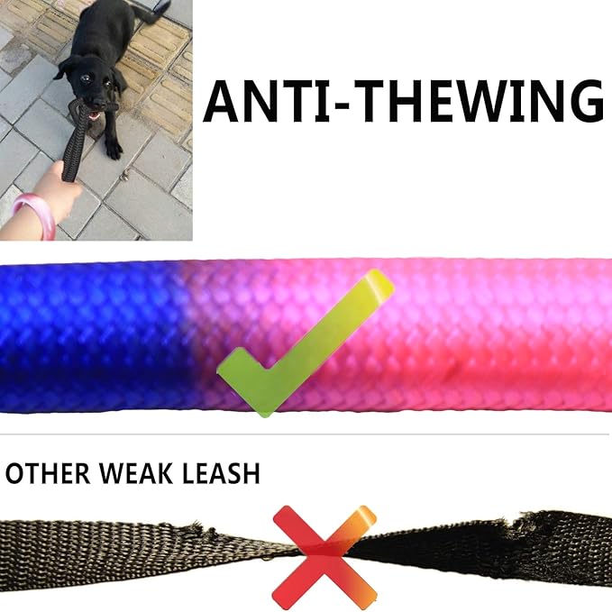 Heavy Duty 3 Dog Leash for Large Dogs No Tangle Detachable 360° Swivel Device with Padded Handle for Two/Three Pets