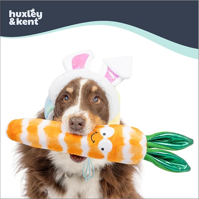 Huxley & Kent Pet Hat for Dogs & Cats - Cute Easter Costume Hat with SnugFit Adjustable Straps - Soft Cap for Spring, Photos & Parties - Bunny Ears, Extra Large