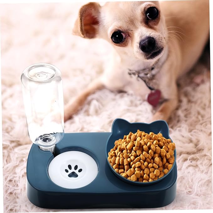 Automatic Pet Water Dispenser with Stable Base Detachable Design and Premium for Cats and Dogs Spill-Resistant Puppy Food and Water Bowl Easy to Clean