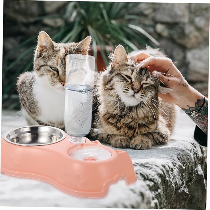 1set Automatic Pet Feeder Water Dispenser Dual Bowl for Cats Dogs and Non- Design for Stores Convenient Food Water