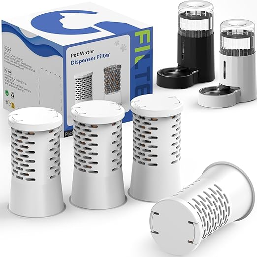 CZPET Cat Water Filter, 4-Stage Reverse Osmosis Filter System (4 Pack) for Automatic Pet Waterer, Water Dispenser