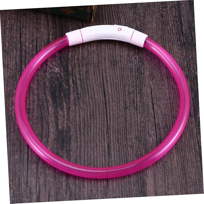 SUPVOX Reflective Led Dog Collar USB Rechargeable Light Settings Neon Pink for