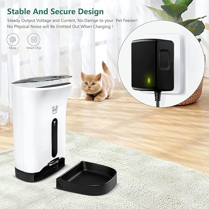 FITE ON AC to DC Replacement Automatic Pet Feeder Power Adapter Wall Cat Dog Brid Feeder Food Dispenser Charger Power Supply Cord UL Listed (for Arf)