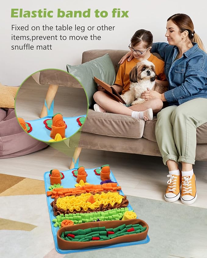 KeeKit Pet Snuffle Mat, 32"x20" Slow Feeding Mat for Dogs, Interactive Puzzle Toy for Training, Stress Relief & Mental Stimulation - Encourages Natural Foraging, Reduces Fast Eating