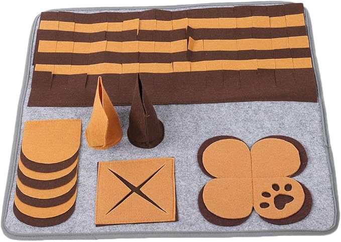 Sniffing Pad for Dogs and Cats, Interactive Foraging Mat, Felt Nose Work Mat with Skid Particles, Hide Treats for Sniffing Training and Play,