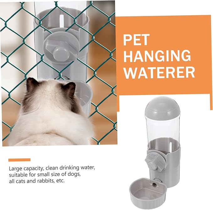 Automatic PET Water Feeder Hanging Water Holder for Dogs and Cats Adjustable Flow 1.5L Capacity Plastic