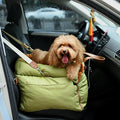 Dog Car Seat for Small & Medium Dogs - 3 in 1 Waterproof Soft Leather Dog Bed for Car with Harness Clip, Travel Bed & Carrier Bag for Pets, Fits Pets Up to 35 lbs (Green, Small & Medium)