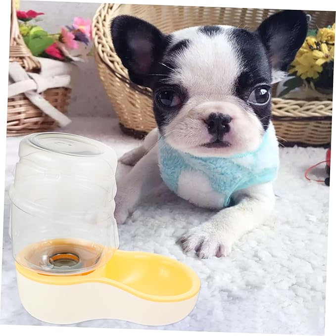 HEMOTON 1pc Automatic Pet Water Feeder Deep Drinking Trough Pet Dog Cat Water Bowl Special Angle Design for Cervical Support Replacement for Old Bowls