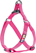 Pawtitas Reflective Step-in Dog Harness – Adjustable No-Pull Vest for Puppies to Seniors, Safe & Comfortable, S Pink