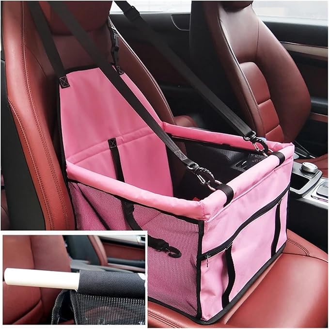 Small Dog Car Seat, Portable Puppy/Pet Car Booster Seat With Clip-in Harness And Mesh Window,Great For Small Pets(Coffee)