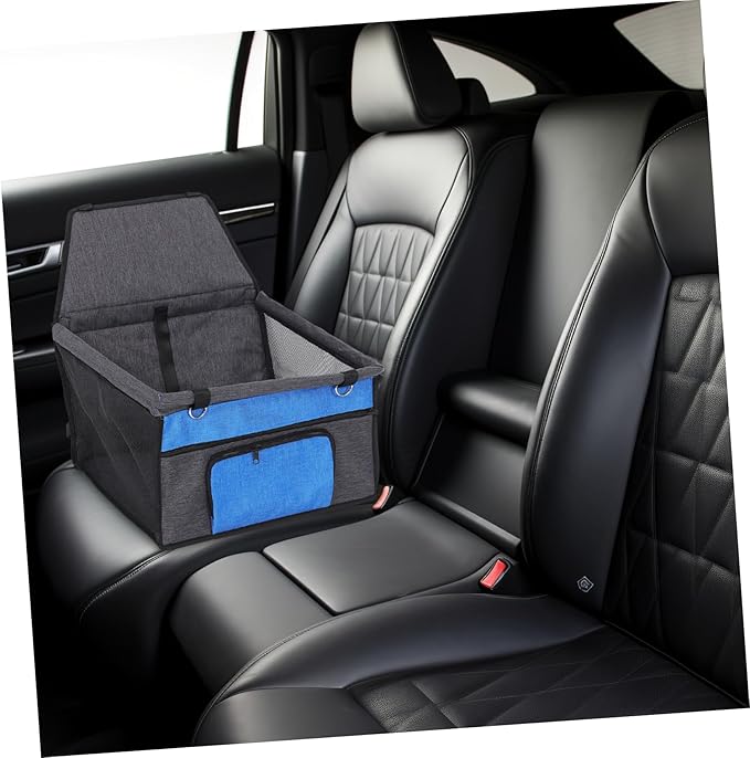 Toyvian Portable Pet Car Seat Breathable Design Comfortable Travel Carrier for Dogs and Cats with Front Pocket for Easy Storage