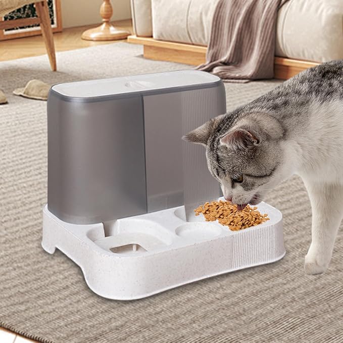 Automatic Cat Feeder, Cat Auto Feeder Dog Feeders, Cat Feeder Automatic, Automatic Dog Food Dispenser, Large Capacity Water Dispenser, Pet Food Dispenser, Food Bowl Pet Supplies (White)